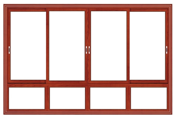 Wasserdichte rote Kirschfarbe Floatglas-Doppelt-Innenaluminium-gleitende Windows
