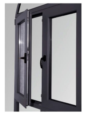 Ausgeglichenes Glas, das doppeltes Aluminiumflügelfenster-Windows dunkelgraue ISO 9001/CER ersetzt